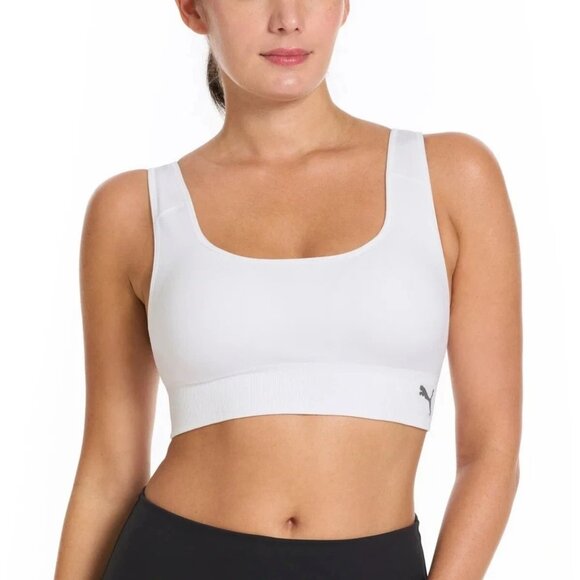 NEW Puma White Purple Women's XL 2 Pack Seamless Sports Bra - Picture 1 of 9